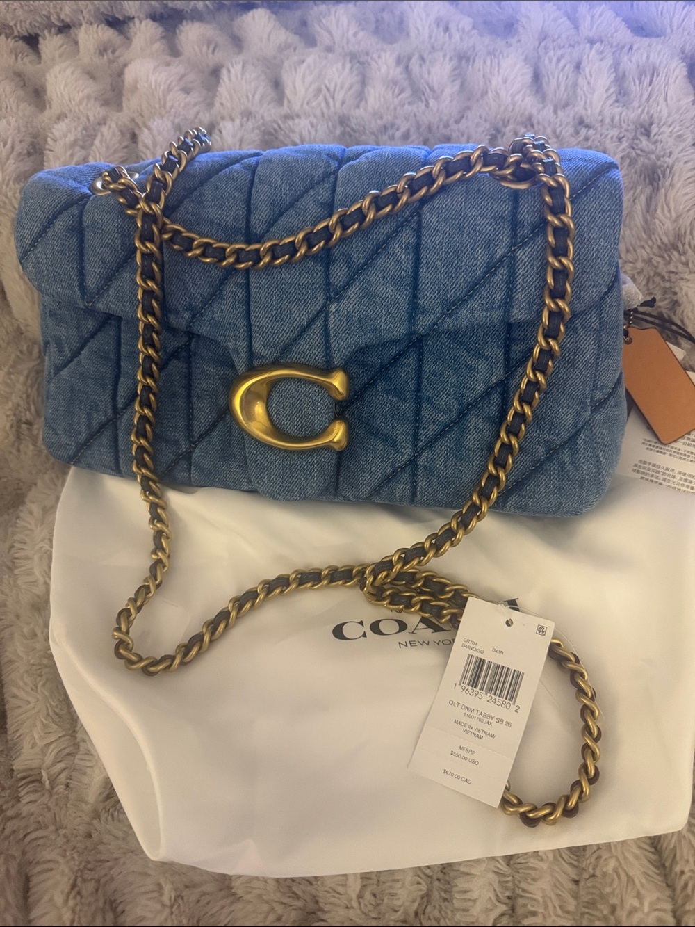 NWT Coach Denim Tabby Shoulder Bag 26 With Quilting - Picture 10 of 10